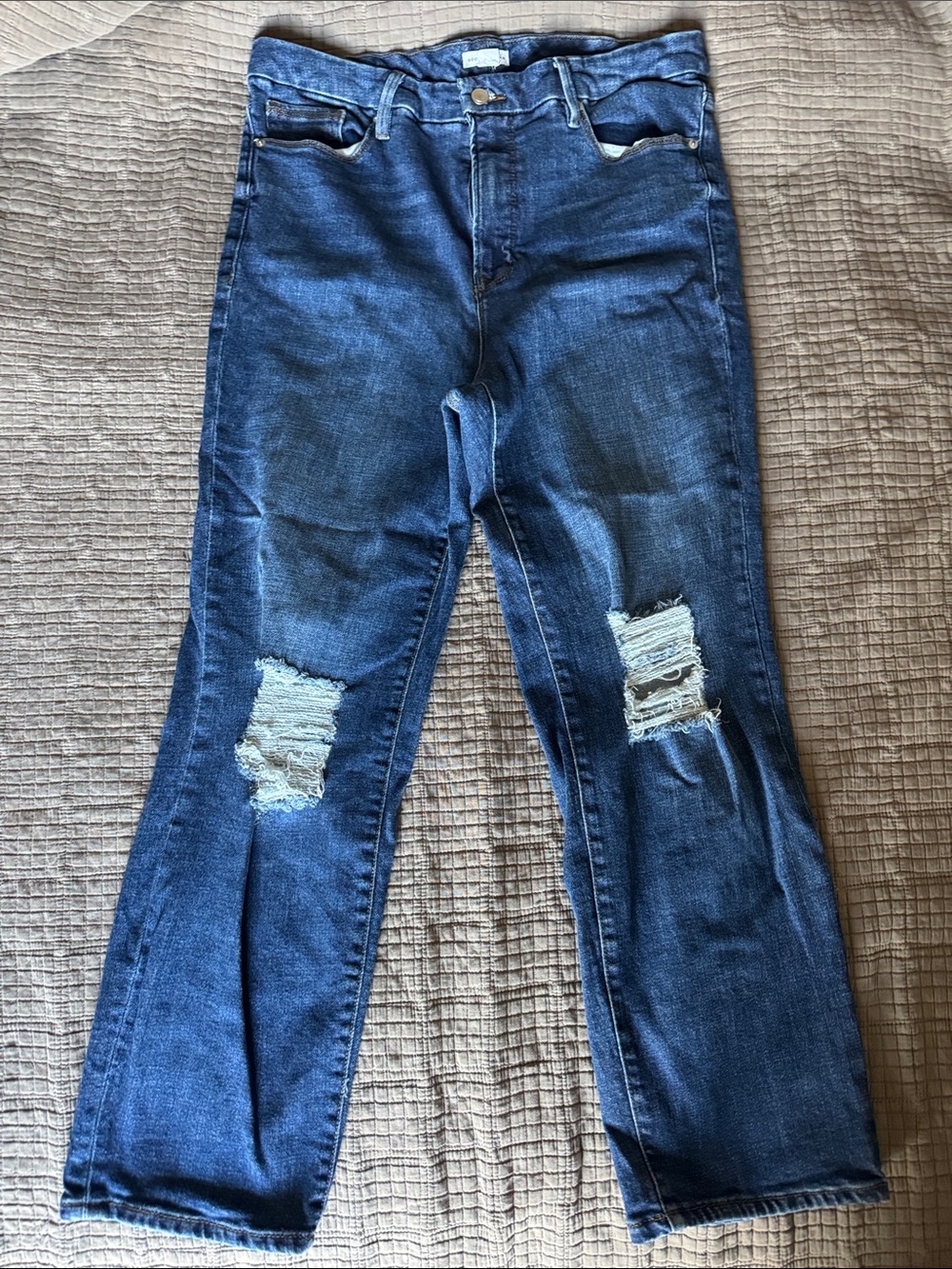 Good American “Good Classic” high-rise slim/straight jean in indigo size 18